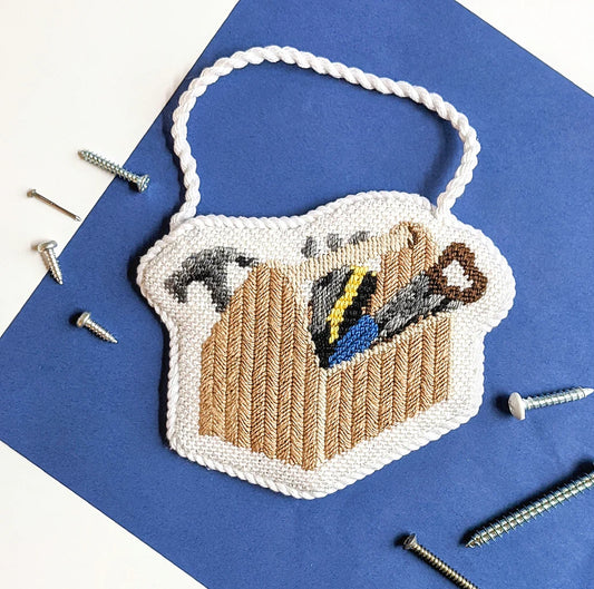 Fire and Iris Tool Box Needlepoint Canvas