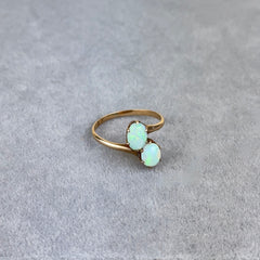 Antique Victorian 10k Gold and Opal Bypass Ring