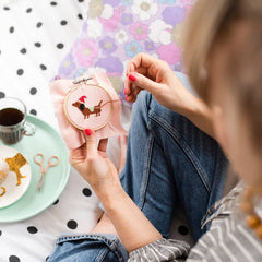 Cotton Clara Christmas Dachshund Cross Stitch Kit