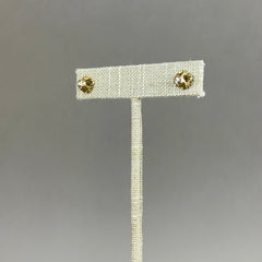 14k Rose Gold and Diamond Stud Earring in Quatrefoil Setting