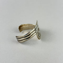 Vintage Sterling Silver Modernist Cuff Bracelet