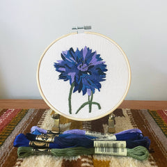 Kate Wyatt Fine Art Bachelor Button Embroidery Kit