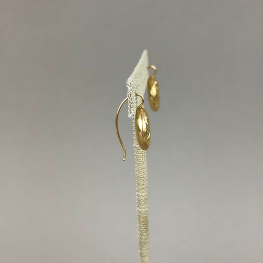 Antique Victorian 14k Gold Floral Button Drop Earring