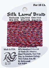 Rainbow Gallery Silk Lame Braid 18 - 131 4th of July