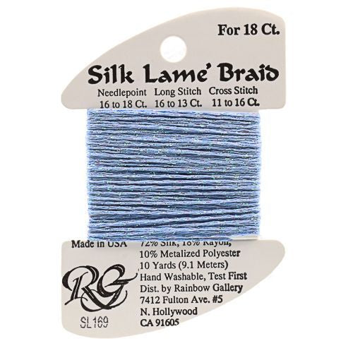 Rainbow Gallery Silk Lame Braid 18 - 169 Blue Bell