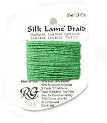 Rainbow Gallery Silk Lame Braid 13 - 136 Kelly Green