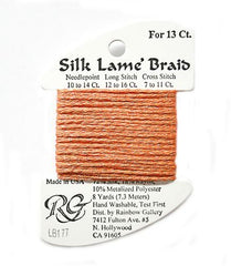 Rainbow Gallery Silk Lame Braid 13 - 177 Orange Pop
