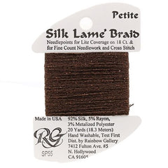 Rainbow Gallery Silk Lame Braid Petite - 055 Dark Chocolate