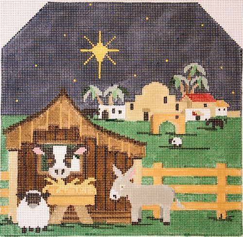 Kathy Schenkel Designs Nativity Scene Needlepoint Canvas