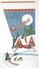 Melissa Shirley Designs Snowy Red House Stocking Needlepoint Canvas