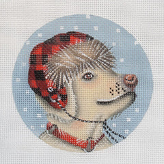 Melissa Shirley Designs Lumberjack Yellow Lab Needlepoint Canvas