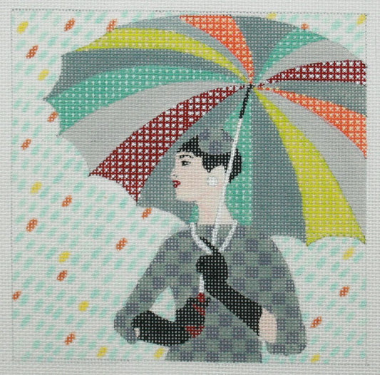 Painted Pony Designs Umbrella Girl Needlepoint Canvas