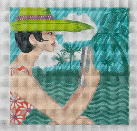 Painted Pony Designs Reading Girl Needlepoint Canvas