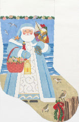 Susan Roberts Needlepoint Nautical Santa Tree Topper Needlepoint Canvas