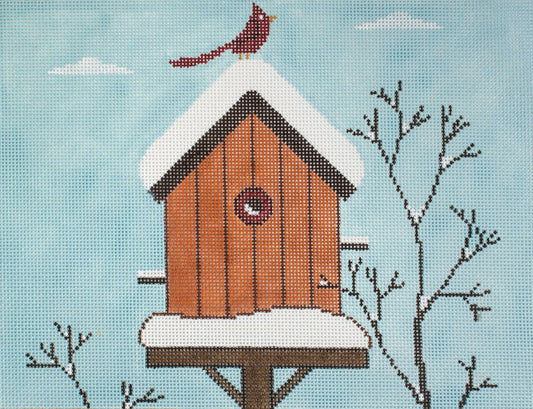 Cooper Oaks Design Winter Birdhouse CO Needlepoint Canvas