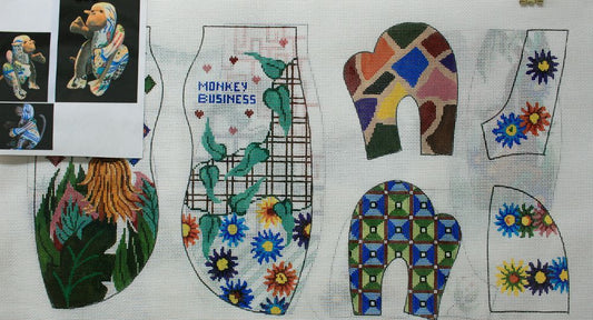 Patti Mann 3D Monkey Needlepoint Canvas