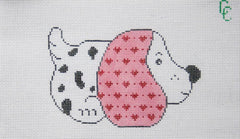 Canvas Connection Dog with Pink Ears Needlepoint Canvas