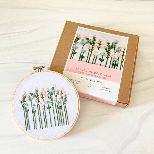 And Other Adventures Embroidery Co Pastel Wildflowers Embroidery Kit