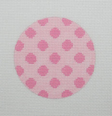 Kate Dickerson Needlepoint Collections Bright Disk Letter - Pink Polka Dots Needlepoint Canvas