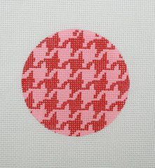 Kate Dickerson Needlepoint Collections Bright Disk Letter - Nantucket Reds Houndstooth Needlepoint Canvas