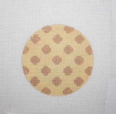 Kate Dickerson Needlepoint Collections Bright Disk Letter Cream & Sand Polka Dots Needlepoint Canvas