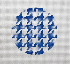 Kate Dickerson Needlepoint Collections Bright Disk Letter - Navy & White Houndstooth Needlepoint Canvas