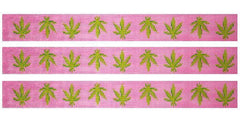 Kate Dickerson Needlepoint Collections Belt Weed Leaves Bright Pink with Green Leaves Needlepoint Canvas