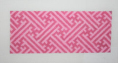 Kate Dickerson Needlepoint Collections - Chinoiserie Lattice - Double Pink Needlepoint Canvas - 6 x 2.5