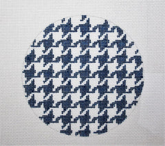 Kate Dickerson Needlepoint Collections Insert - Houndstooth - Marine Blue & White Needlepoint Canvas - 4 Round