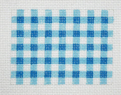 Kate Dickerson Needlepoint Collections Insert - Gingham - Blues Needlepoint Canvas - 3.5 x 2.5