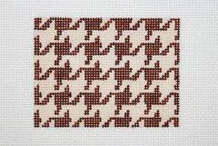 Kate Dickerson Needlepoint Collections Insert Houndstooth Brown & Tan Needlepoint Canvas - 3.5 x 2.5