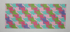 Kate Dickerson Needlepoint Collections Insert Houndstooth Bright Multi Needlepoint Canvas - 5.5 x 2