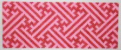 Kate Dickerson Needlepoint Collections Insert - Chinoiserie Lattice - Red & Pink Needlepoint Canvas - 5.5 x 2