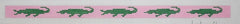 Kate Dickerson Needlepoint Collections Sunglass Strap - Green Gators on Pink Needlepoint Canvas