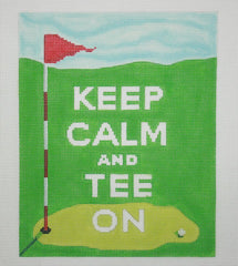 Kate Dickerson Needlepoint Collections "Keep Calm & Tee Off" Needlepoint Canvas
