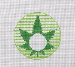 Rachel Donley Needlepoint Leaf Monogram Needlepoint Canvas