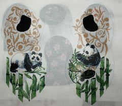 Patti Mann 3D Bear Panda Bear Theme Needlepoint Canvas