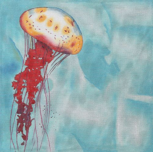 The Collection Designs Arianna Jellyfish II Needlepoint Canvas