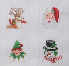 Kate Dickerson Needlepoint Collections Christmas Characters Coaster Inserts Needlepoint Canvas - 3.5 Square