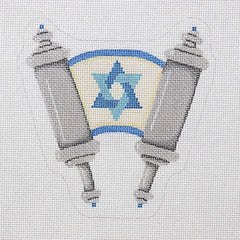 Pepperberry Designs Silver Torah Needlepoint Canvas