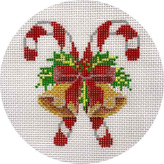 Alice Peterson Co. Candy Canes & Bell Ornament Needlepoint Canvas