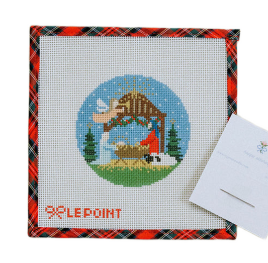 Le Point Studio Nativity Round Needlepoint Canvas