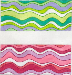 Kate Dickerson Needlepoint Collections Dice Cups For Backgammon Violets & Greens Needlepoint Canvas