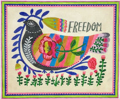 Kate Dickerson Needlepoint Collections Carolyn Gavin Freedom Dove with Flowers Multi Color 18m Needlepoint Canvas