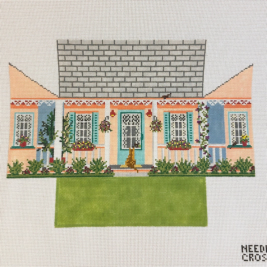 Needle Crossings Summer House Brick Cover Needlepoint Canvas
