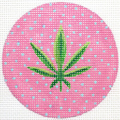 Kate Dickerson Needlepoint Collections Weed Leaf Mini Pinks & Greens Needlepoint Canvas