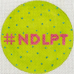 Kate Dickerson Needlepoint Collections NDLPT Round Insert On Lime Needlepoint Canvas - 3 Round