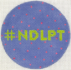 Kate Dickerson Needlepoint Collections NDLPT Round Insert On Periwinkle Needlepoint Canvas - 3 Round