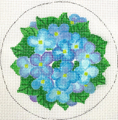 Kate Dickerson Needlepoint Collections Blues Periwinkle Lavender & Green Insert Needlepoint Canvas - 4 Round