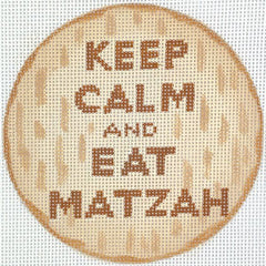 Kate Dickerson Needlepoint Collections Insert - Keep Calm & Eat Matzah Needlepoint Canvas - 4 Round